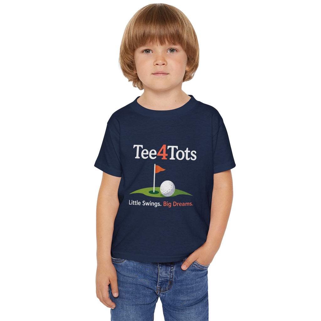 Tee4Tots Golf Design (“Little Swings · Big Dreams”) Toddler T-Shirt