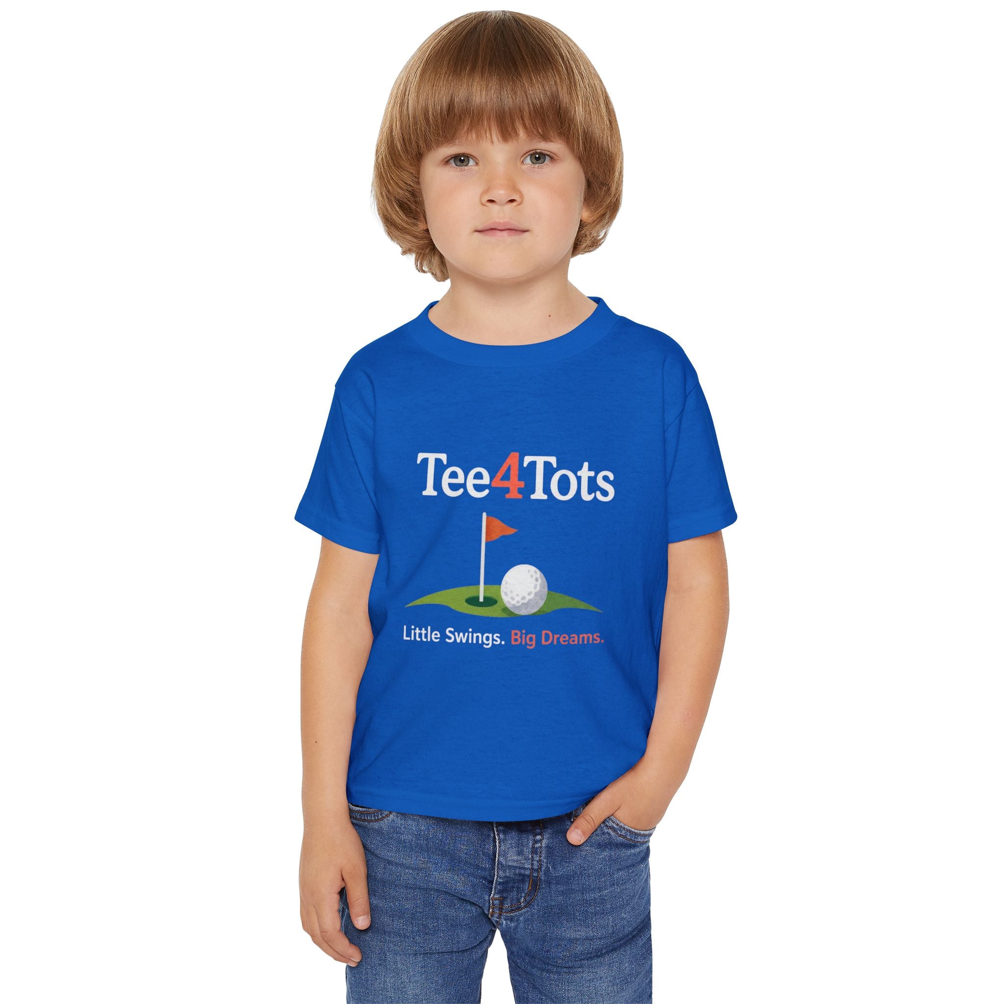 Tee4Tots Golf Design (“Little Swings · Big Dreams”) Toddler T-Shirt